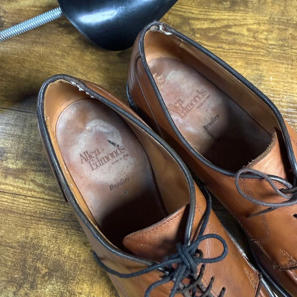 Allen Edmonds Bradley 2661 Brown Leather Split Toe Derby Mens 11.5 A Narrow